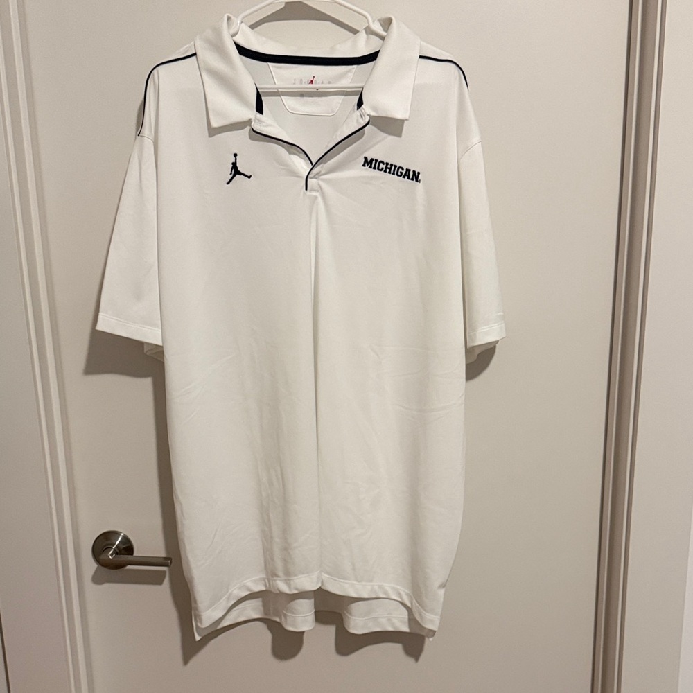 Jordan Men's On-Field Polo Shirt in White with Navy Details